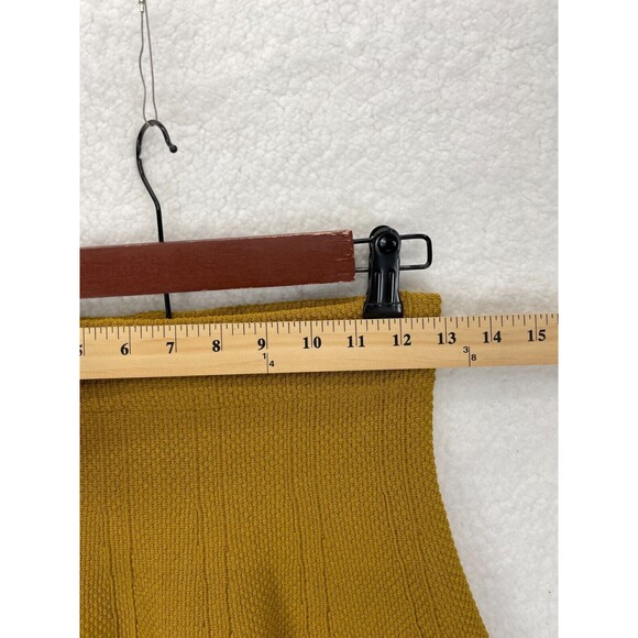 ZARA Basic Knit Skirt Women’s Size XS Mustard Gold Ribbed Stretch Casual - Picture 5 of 9